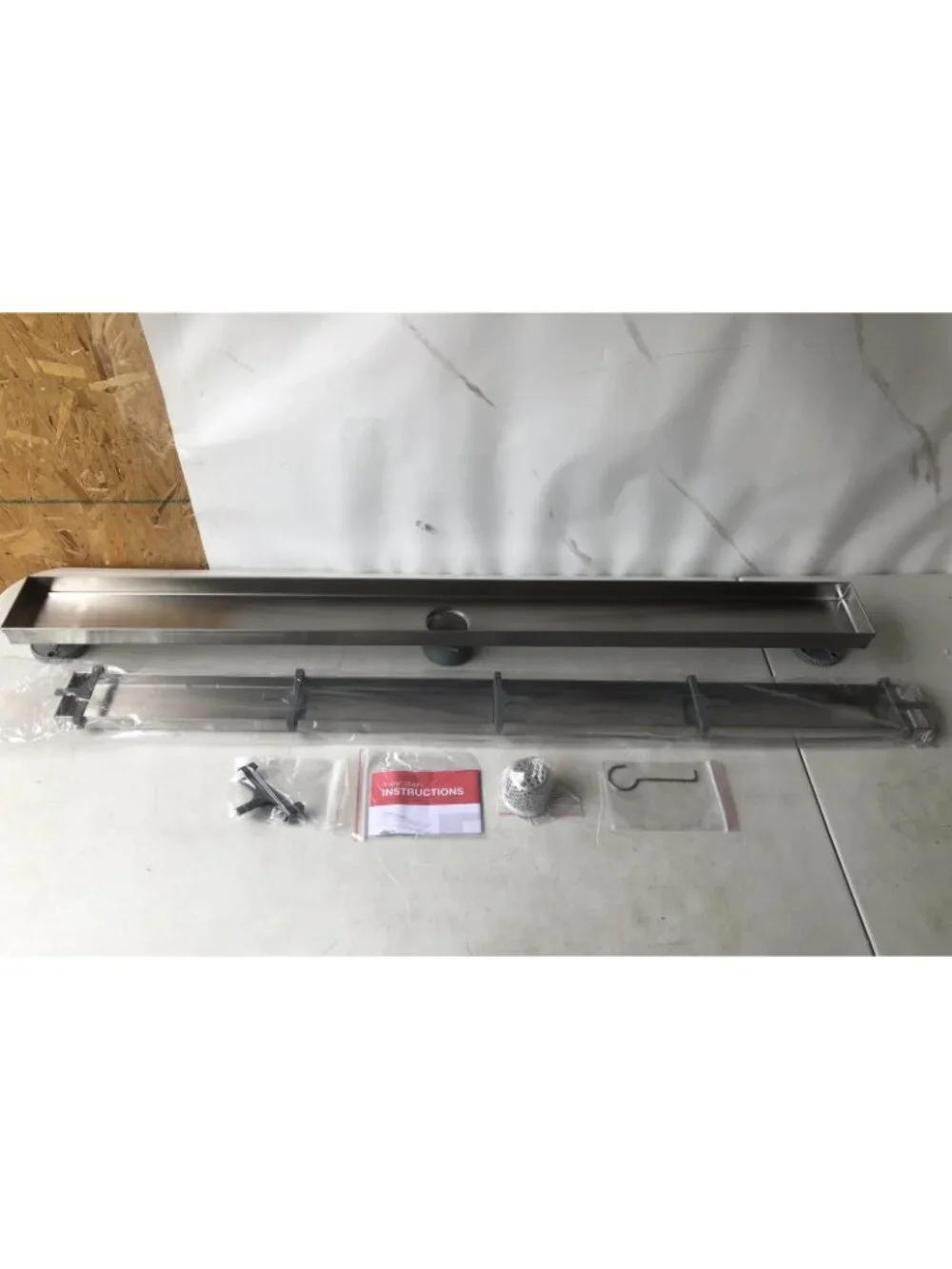 Oatey Designline  36 Inch Stainless Steel Linear Shower Drain Tile in pattern